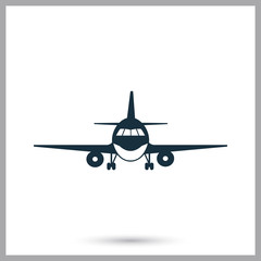 Travel aircraft icon on the background