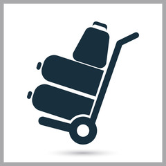 Luggage truck icon on the background