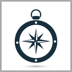 Compas with wind rose icon on the background © LynxVector