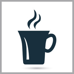 Cup of coffee icon on the background