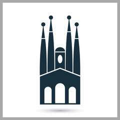 Ancient chirch icon on the background