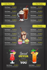 Restaurant vertical color cocktail menu