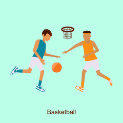 Fototapeta premium Basketball Players in Match