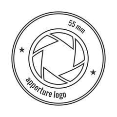 Logo element. Aperture photo emblem