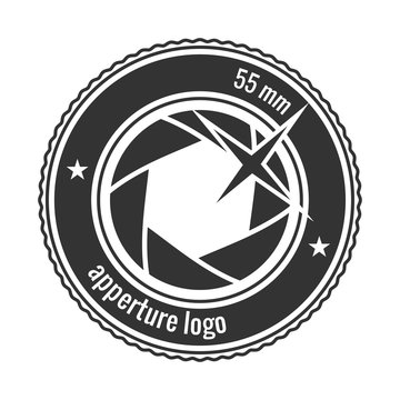 Logo element. Aperture photo emblem