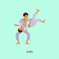 Fototapeta na wymiar Sport people activities icon Judo