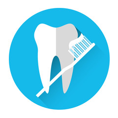 Tooth With Brush Medical Care Icon