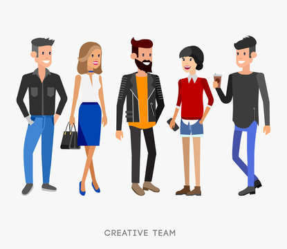 Creative Team People. Teamwork, Art Director And Designer