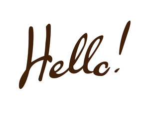 Hello hand-lettering. Handmade vector calligraphy