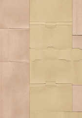 Pieces of brown flat plane paper background overlap line fold column, sepia banner