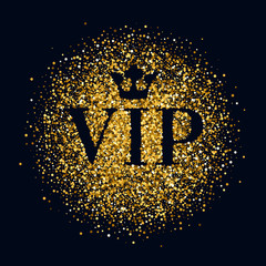 VIP abstract golden glow glitter background. - obrazy, fototapety, plakaty