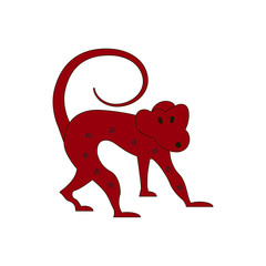 Chinese zodiac symbol red monkey