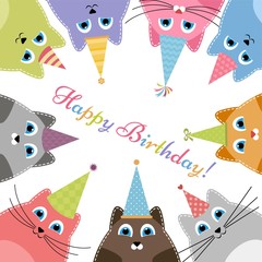 Birthday card with cats