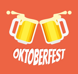 Beer oktoberfest. Vector flat cartoon illustration