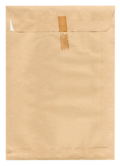Crumple brown flat plane envelop paper background crush line fold column, sepia banner