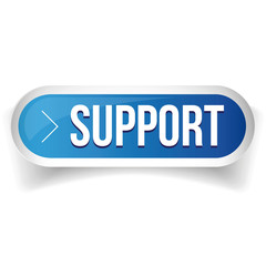 Support blue button vector