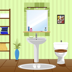 interior of green bathroom with sink, bathtub, toilet