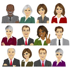set of business people avatar collection of workers team