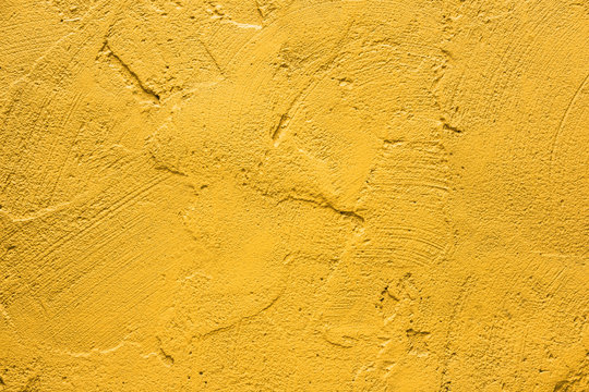 Wall painted in retro yellow texture