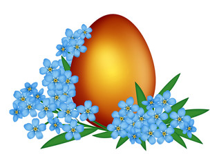 Easter egg with forget-me-nots