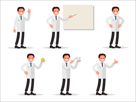 Set of characters dentist in various activities. Perfect for information poster