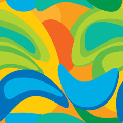 Colorful abstract seamless pattern in Brazil color. 
