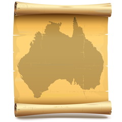 Vector Paper Scroll with Australia
