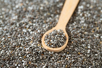 chia seeds onw ooden surface