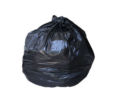 Garbage bag have waste inside isolated on white background.