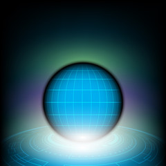 Ball on circle stage technology  background vector illustration