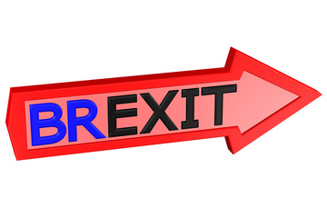 Concept: arrow with the word Brexit. 3D rendering.