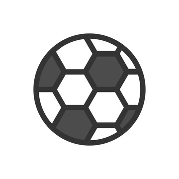Football ball icon. Flat line design vector illustration