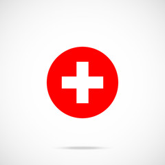 Obraz premium Switzerland flag round icon. National swiss flag icon in circle with accurate official color scheme. Premium quality. Vector illustration