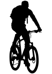 Fototapeta na wymiar Sport man whit bike on white background