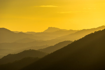 Landscape Mountain and Sky in Morning of Loei Province