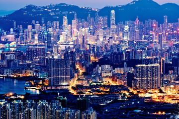 Fototapeta na wymiar Hong Kong at Night