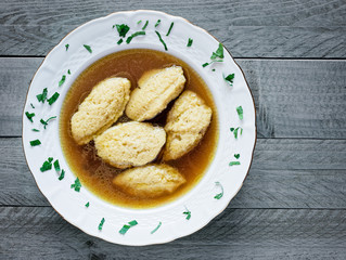 Homemade Chicken Broth with Semolina Dumplings