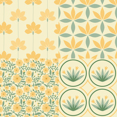 Fototapeta na wymiar Floral patterns set