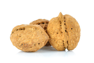 walnut on white background