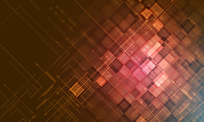 Red fire Grunge technology background. Retro futuristic underground web banner