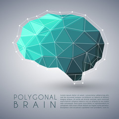 Naklejka premium Streszczenie wielokątne kształt mózgu: ilustracji wektorowych