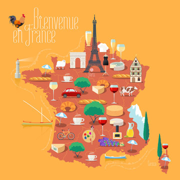 Map Of France Vector Isolated Illustration