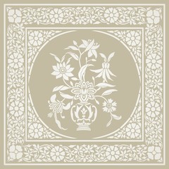 wedding card design, paisley floral pattern , India