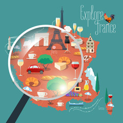 Map of France vector isolated illustration