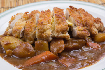 Fry pork tongkatsu Japanese curry with rice