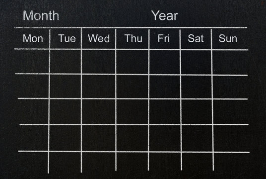 month calendar grid