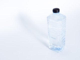 plastic water bottle on white background