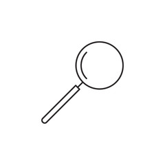 Magnifier icon in outline style isolated on white background