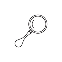 Outline magnifier icon isolated on white background