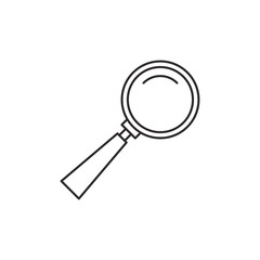 Outline magnifier icon isolated on white background